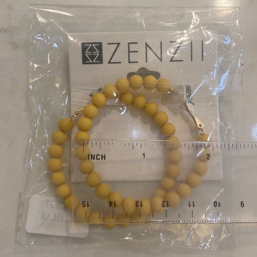 Zenzii Yellow Beaded 2” Hoops